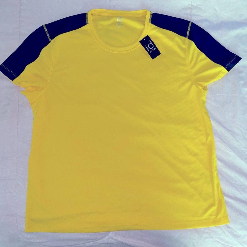 Ideology Yellow & Navy Blue Performance T-Shirt. Size 2XL